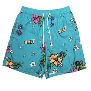 NEFF Men’s Colorful Tropical Floral Board Swim Short Size Large